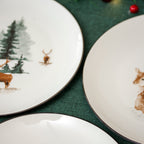 Set Of 6 Winter Wildlife Dinner Plates