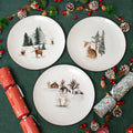 Set Of 6 Winter Wildlife Dinner Plates