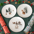 Set Of 6 Winter Wildlife Side Plates