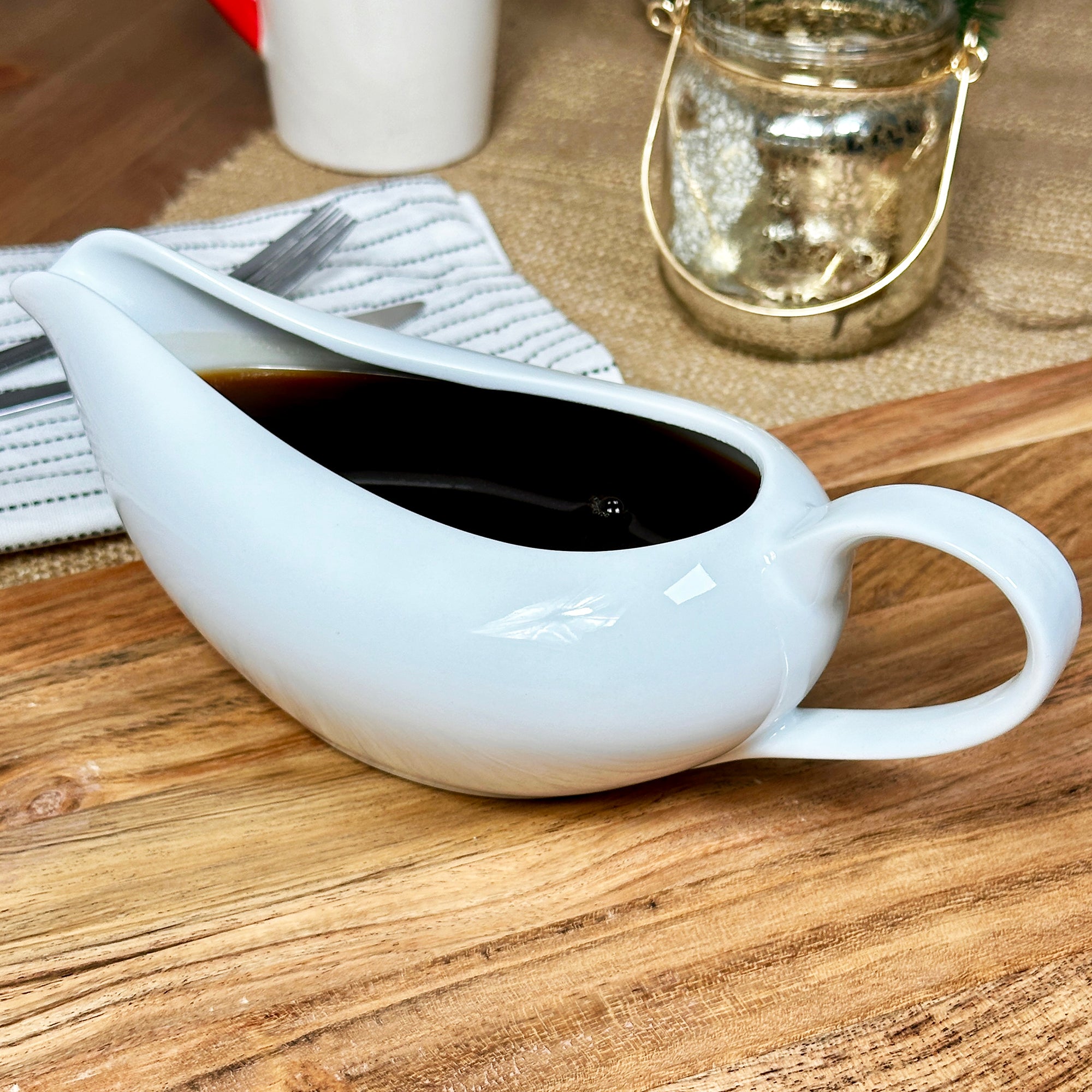 Ceramic White Gravy Boat