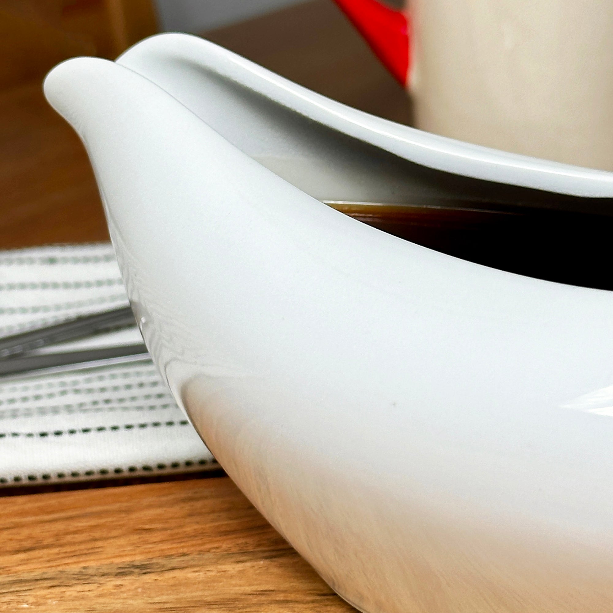 Ceramic White Gravy Boat