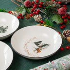 Set Of 6 Winter Wildlife Pasta Bowls