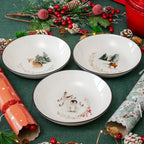 Set Of 6 Winter Wildlife Pasta Bowls