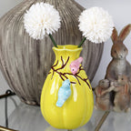 Ceramic Yellow Birds Nest Bud Vase