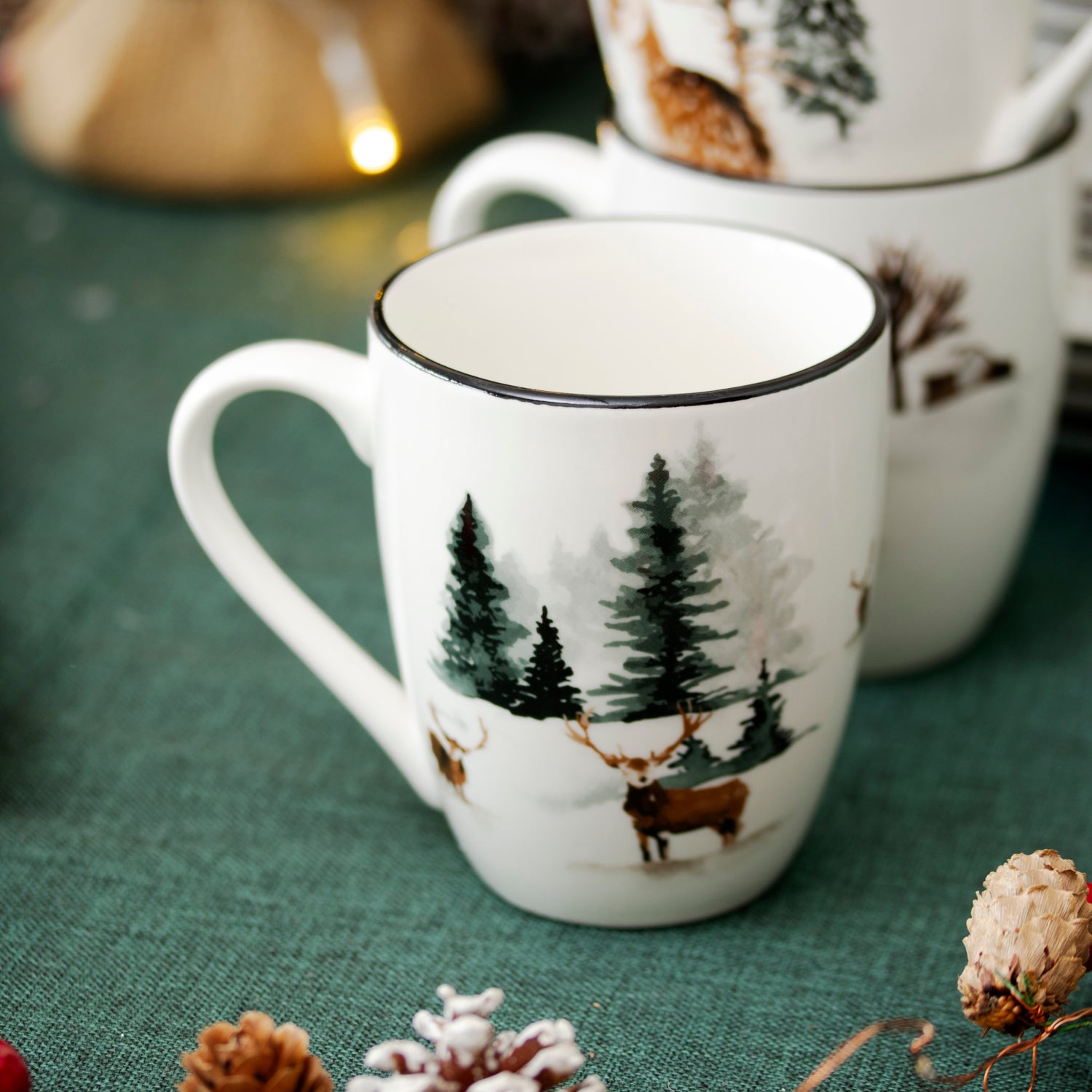 Set Of 6 Winter Wildlife Mugs