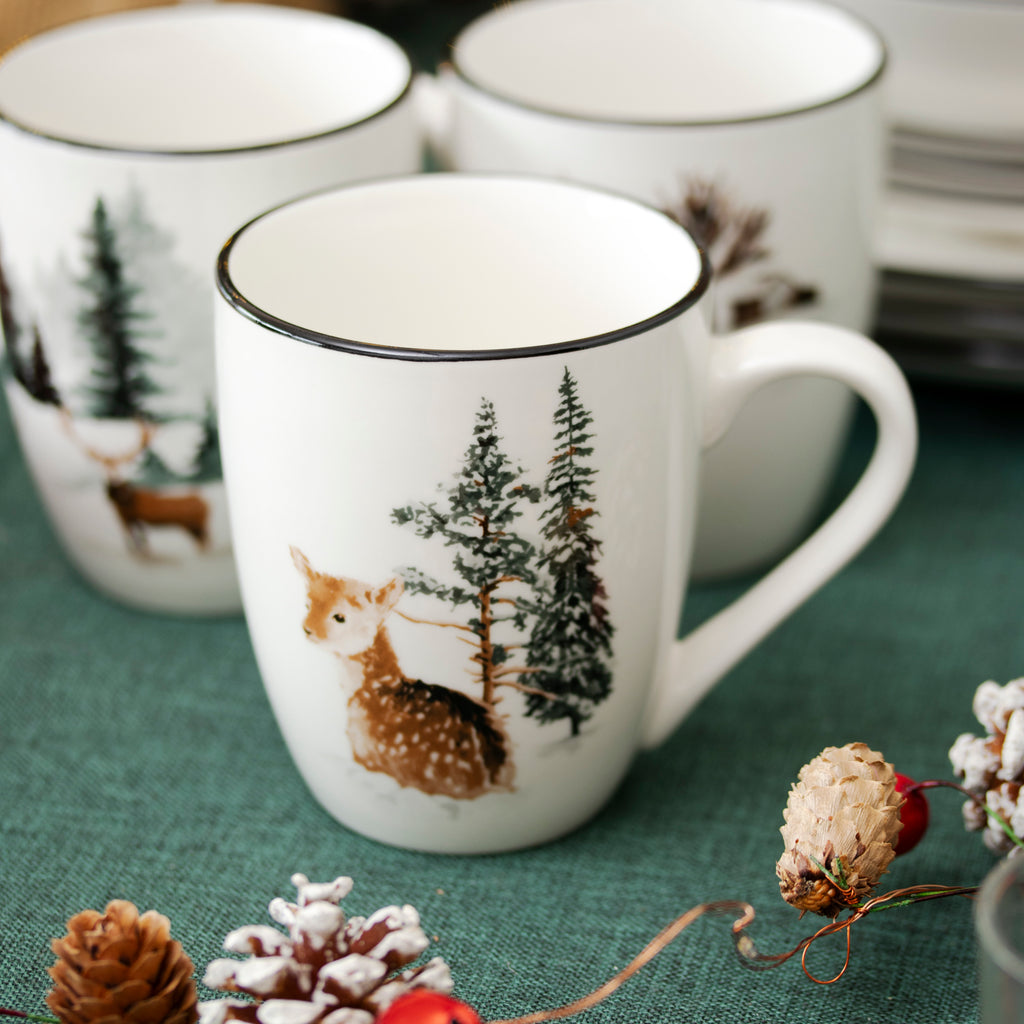 Set Of 6 Winter Wildlife Mugs