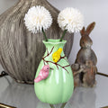 Ceramic Green Birds Nest Bud Vase