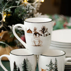 Set Of 6 Winter Wildlife Mugs