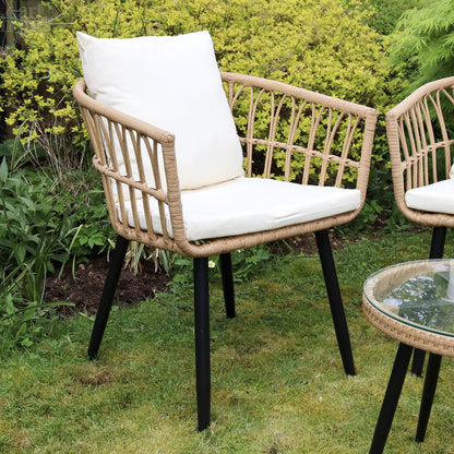 Two Seater Boho Rattan Garden Bistro Set