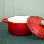 Red 2.5 Litre Cast Iron Casserole Dish