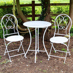 2 Seater Marble Effect Metal Garden Bistro Set