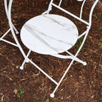 2 Seater Marble Effect Metal Garden Bistro Set