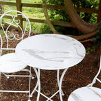 2 Seater Marble Effect Metal Garden Bistro Set