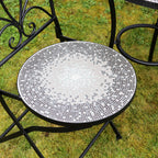3 Piece Grey Mosaic Garden Bistro Set