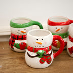 Set Of 4 Christmas Snowman Mugs