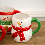 Set Of 4 Christmas Snowman Mugs