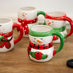 Set Of 4 Christmas Snowman Mugs