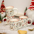 Set Of 4 Woodland Christmas Mugs
