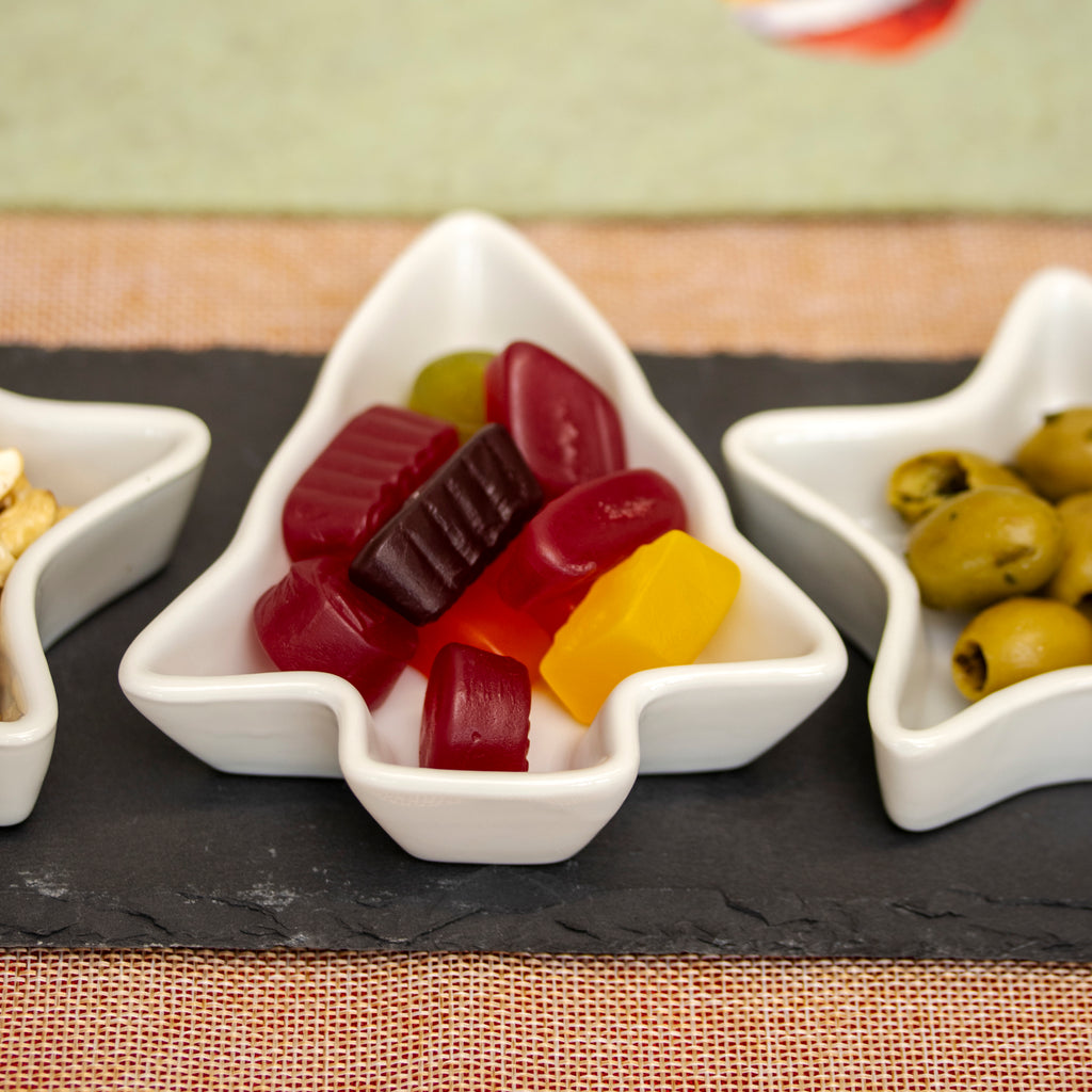 Christmas Star & Tree Serving Dishes On Slate Tray
