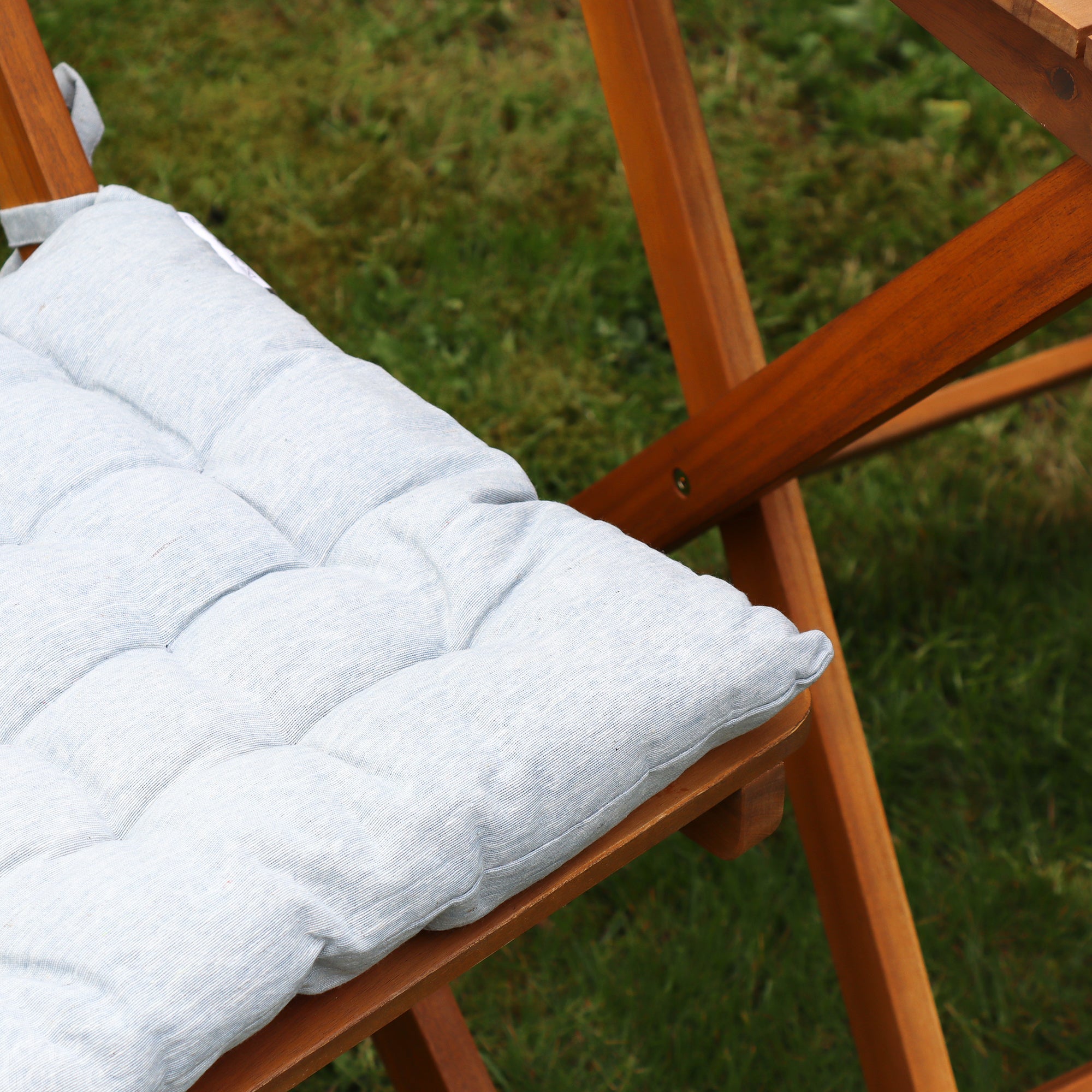 Set Of 2 Light Grey Outdoor Seat Pads
