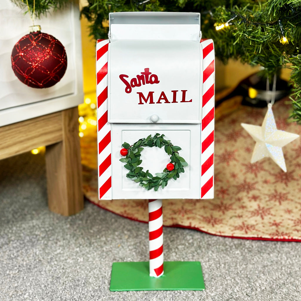 White Santa Mail Christmas Post Box