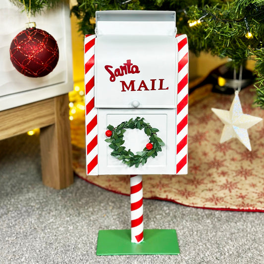 Weißer Santa Mail Weihnachtsbriefkasten