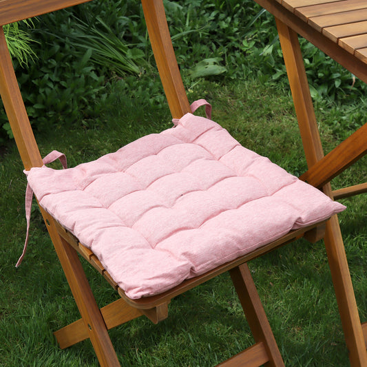 Set Of 2 Pink Outdoor Seat Pads