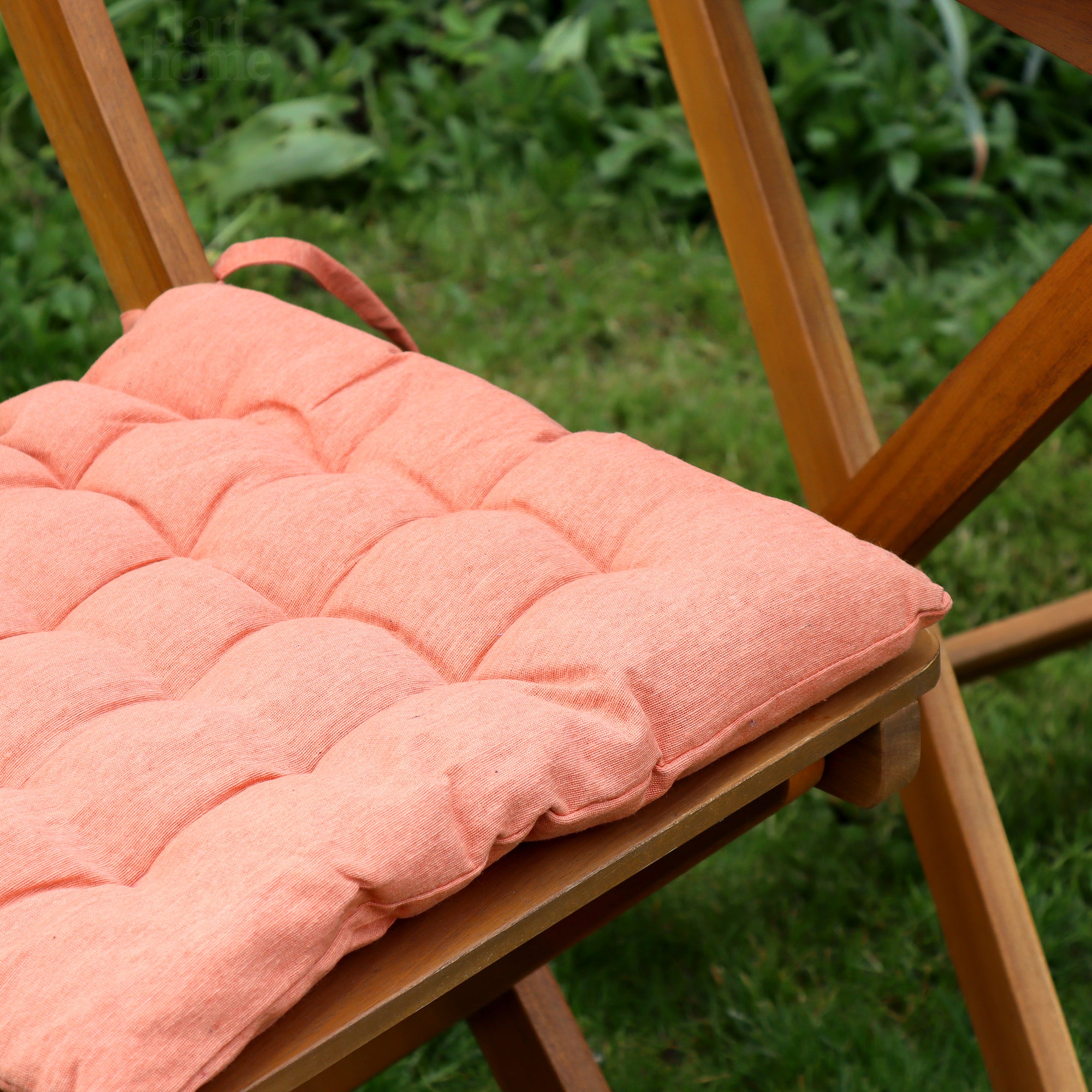 Set Of 2 Orange Outdoor Seat Pads