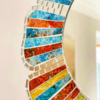 Gänseblümchen-Regenbogen-Mosaik-Wandspiegel