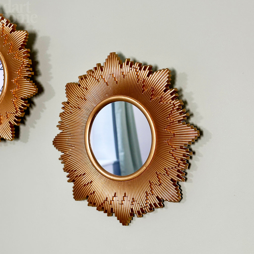 Set Of 3 Sunburst Clock With Mirrors