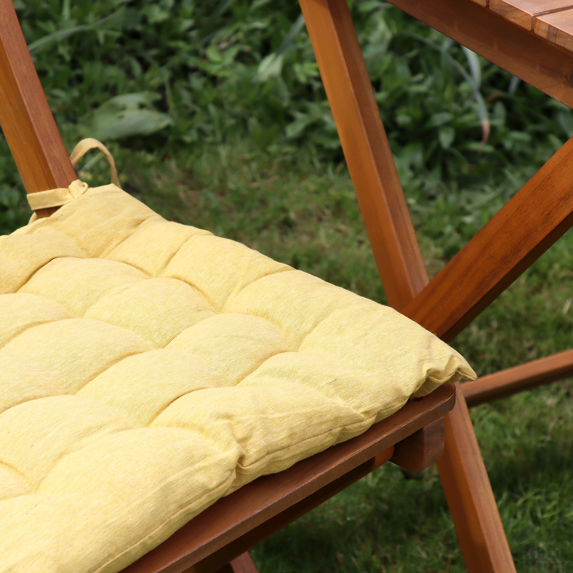 Set Of 2 Mustard Outdoor Seat Pads