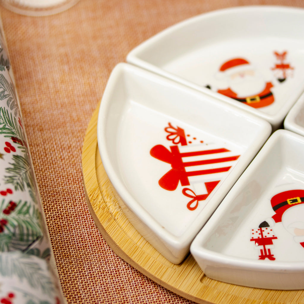 5 Piece Round Christmas Serving Set