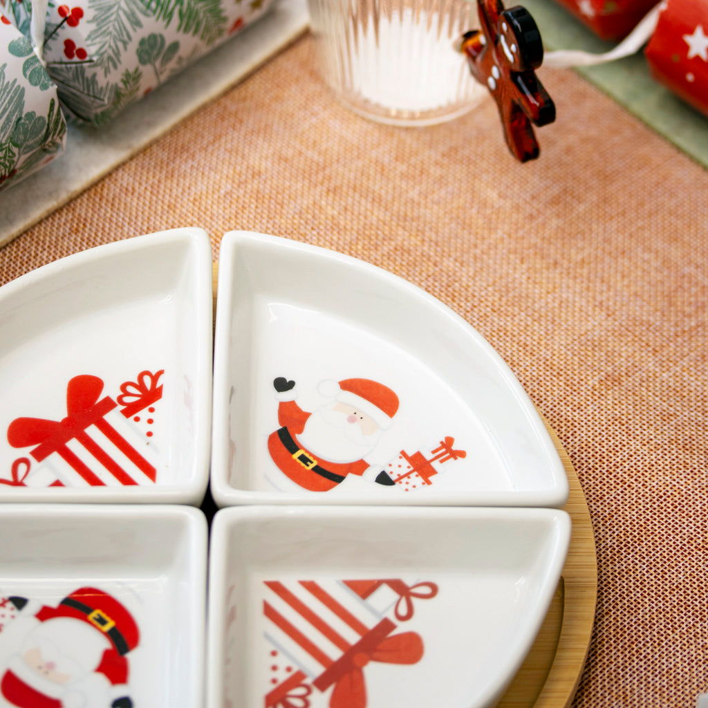 5 Piece Round Christmas Serving Set