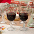 Set Of 6 Christmas Hollyberry Wine Glasses