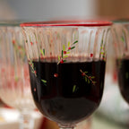 Set Of 6 Christmas Hollyberry Wine Glasses