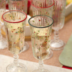 Set Of 6 Christmas Hollyberry Champagne Flutes