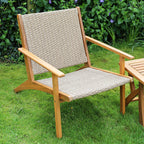2 Seater Acacia Wood And PP Wicker Garden Bistro Set