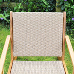 2 Seater Acacia Wood And PP Wicker Garden Bistro Set