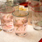 Set Of 6 Christmas Hollyberry Glass Tumblers