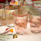 Set Of 6 Christmas Hollyberry Glass Tumblers