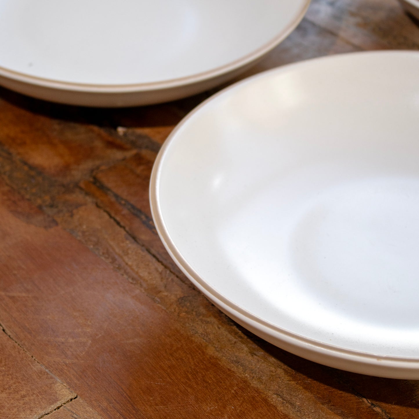 Set Of 4 Cream Stoneware Pasta Bowls