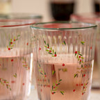 Set Of 6 Christmas Hollyberry Glass Tumblers