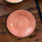 Set Of 6 Stoneware Rainbow Dinner Plates