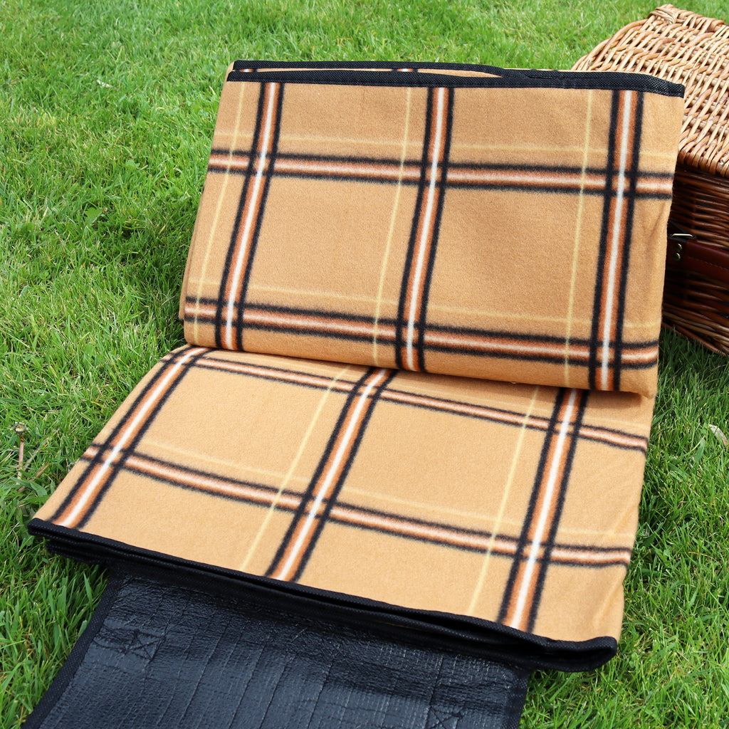 Foldable Brown Tartan Picnic Mat