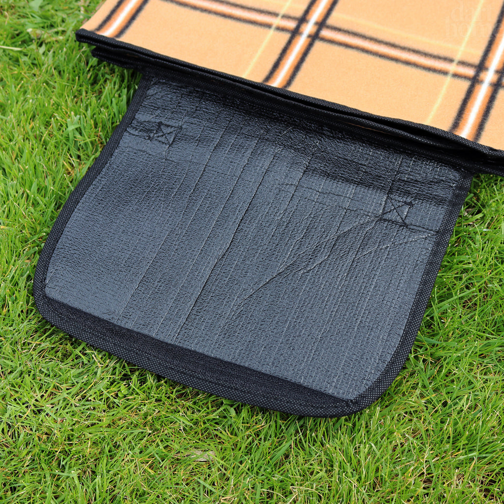 Foldable Brown Tartan Picnic Mat