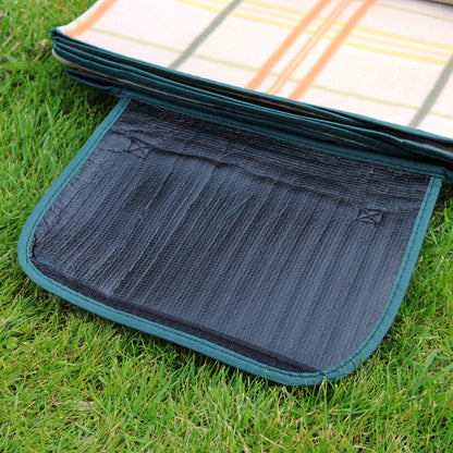 Foldable Beige Tartan Picnic Mat