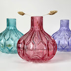 Set Of 3 Paisley Glass Posey Vases