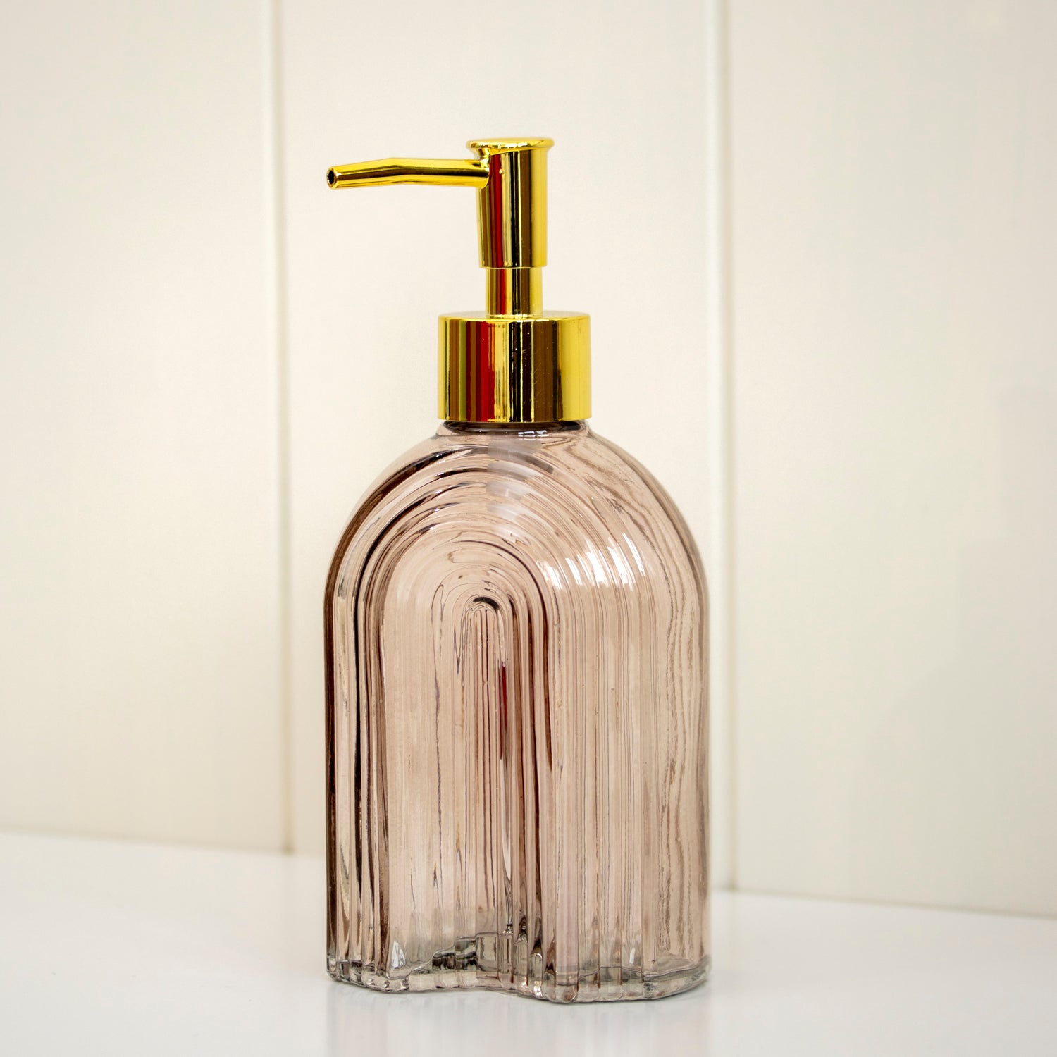 500ml Ribbed Arch Glass Soap Dispenser