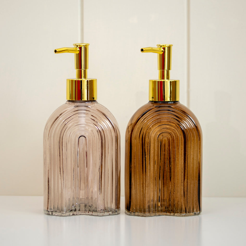 500ml Ribbed Arch Glass Soap Dispenser