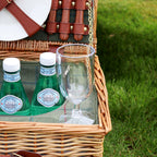 4 Person Fitted Green Tweed Wicker Picnic Basket